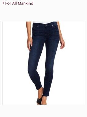 7 For All Mankind Dark Blue Skinny Gwenevere Jeans